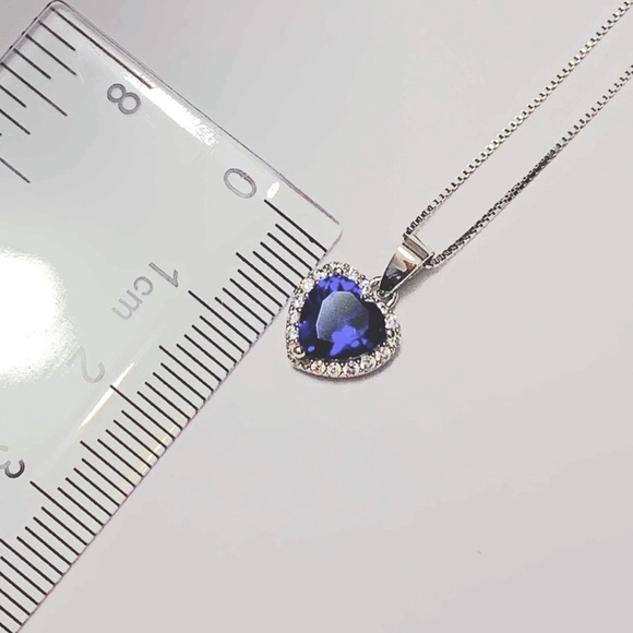 Cubic Zirconia & Sterling Silver Heart Necklace - Picture 3 of 4